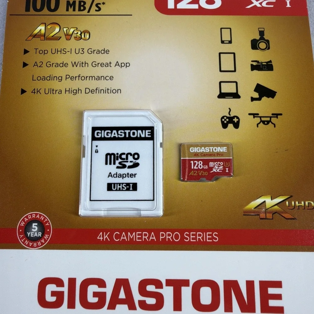 Gigastone Micros Uhs-1 U3 A2 V30 Memory Card 128gb